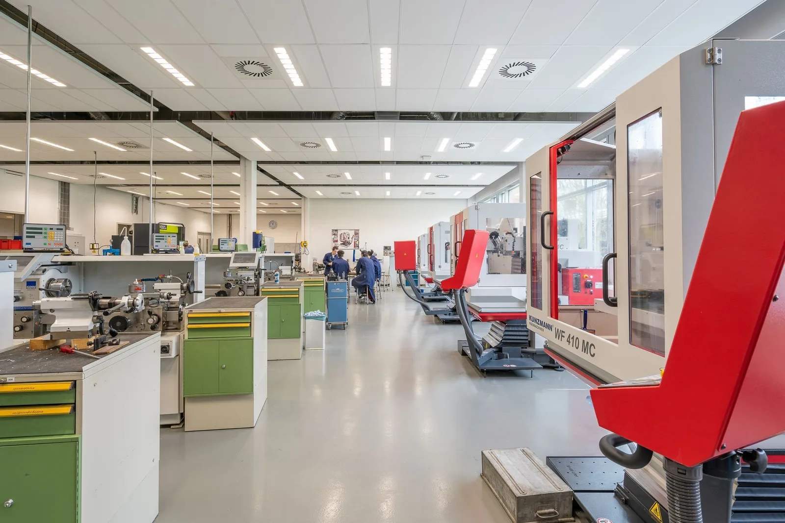 Modern industrial workshop with state-of-the-art machinery